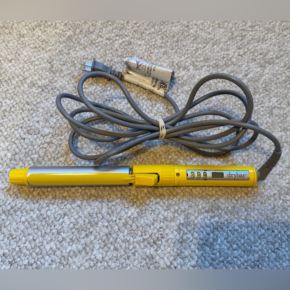 Drybar 1” Rotating Digital Styling Iron Yellow Curling Wand Hair Tool